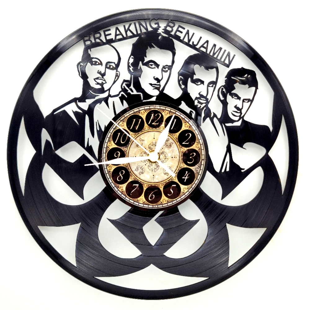 BREAKING BENJAMIN vinyl record clock | wall art decor gift for office, mancave